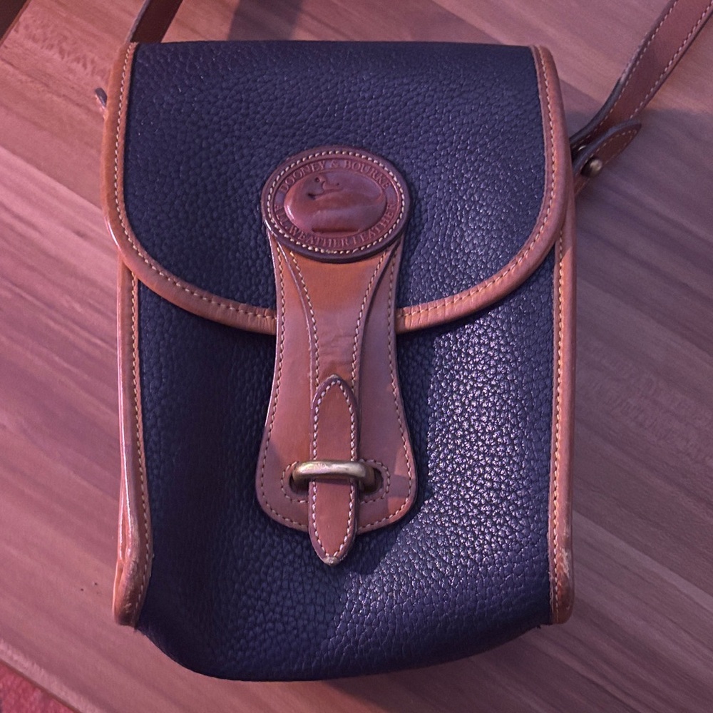 Dooney & Bourke Black and Tan Messenger Bag